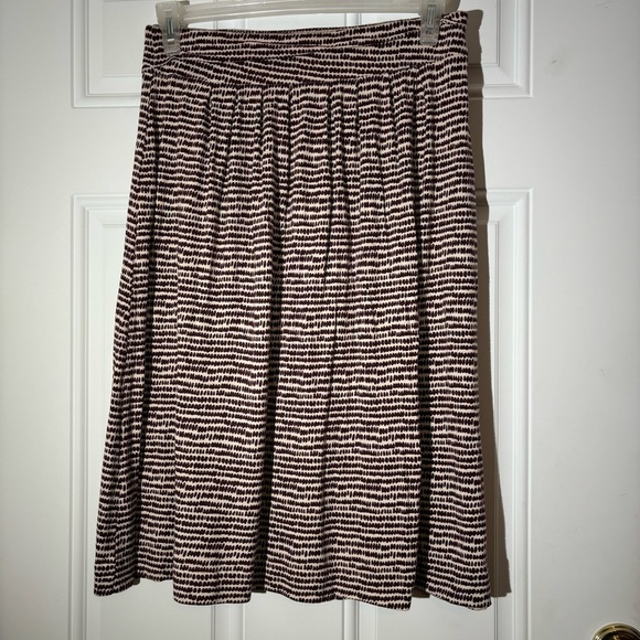 Loft Brown & Cream Midi Skirt, Size Medium - Picture 1 of 8